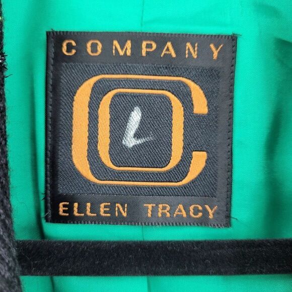 Vtg Ellen Tracy 90's Clueless Wool Sparkle Plaid Boxy Boyfriend Blazer Blue Sz 4 - Picture 10 of 10